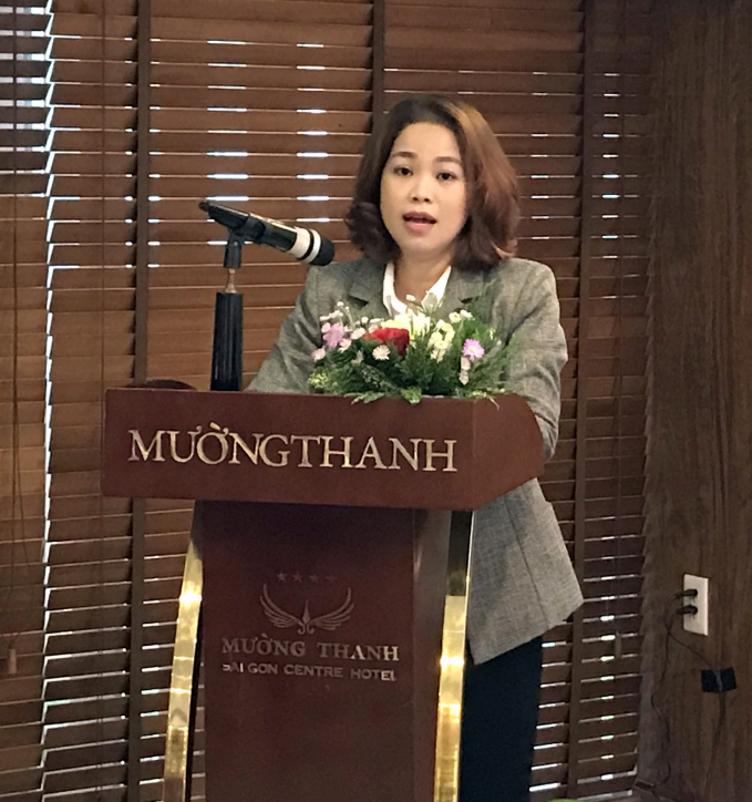 Bà Nguyễn Thị Thu Phương, Phó giám đốc, phụ trách Trung tâm Smedec 2 chia sẻ tại Diễn đàn.